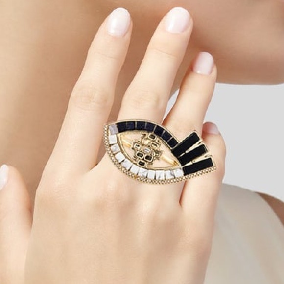 Mawi London Evil Eye Double-Finger Ring – Gold Mosaic - Picture 4 of 4